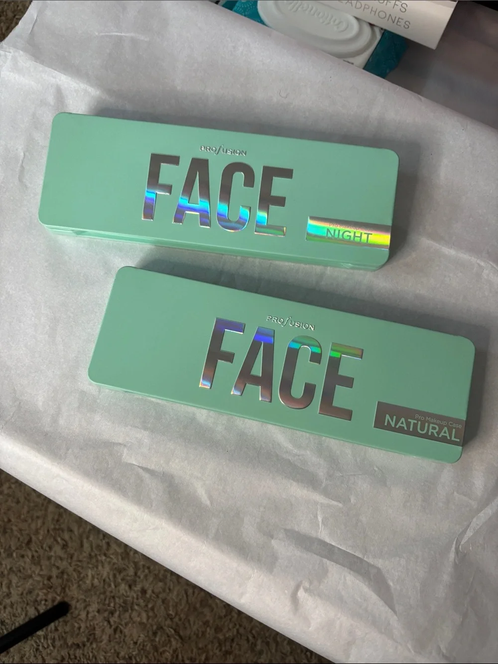 Profusion Eyeshadow Palettes. Natural and Night with Holographic Accents